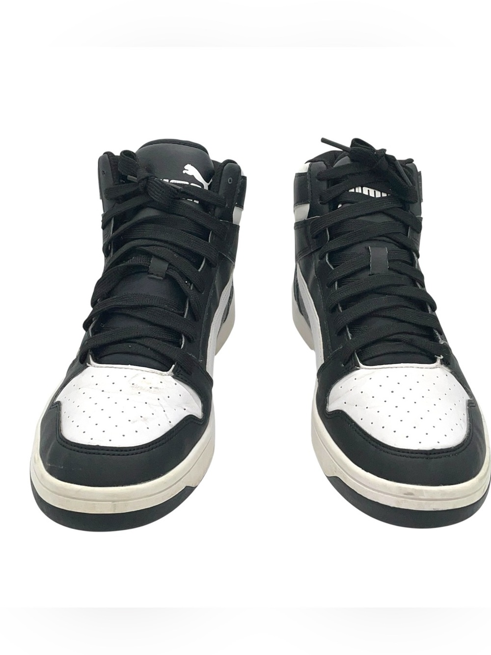Puma Rebound LayUp Mid Black White Sneakers Men’s 10.5 - Picture 4 of 9